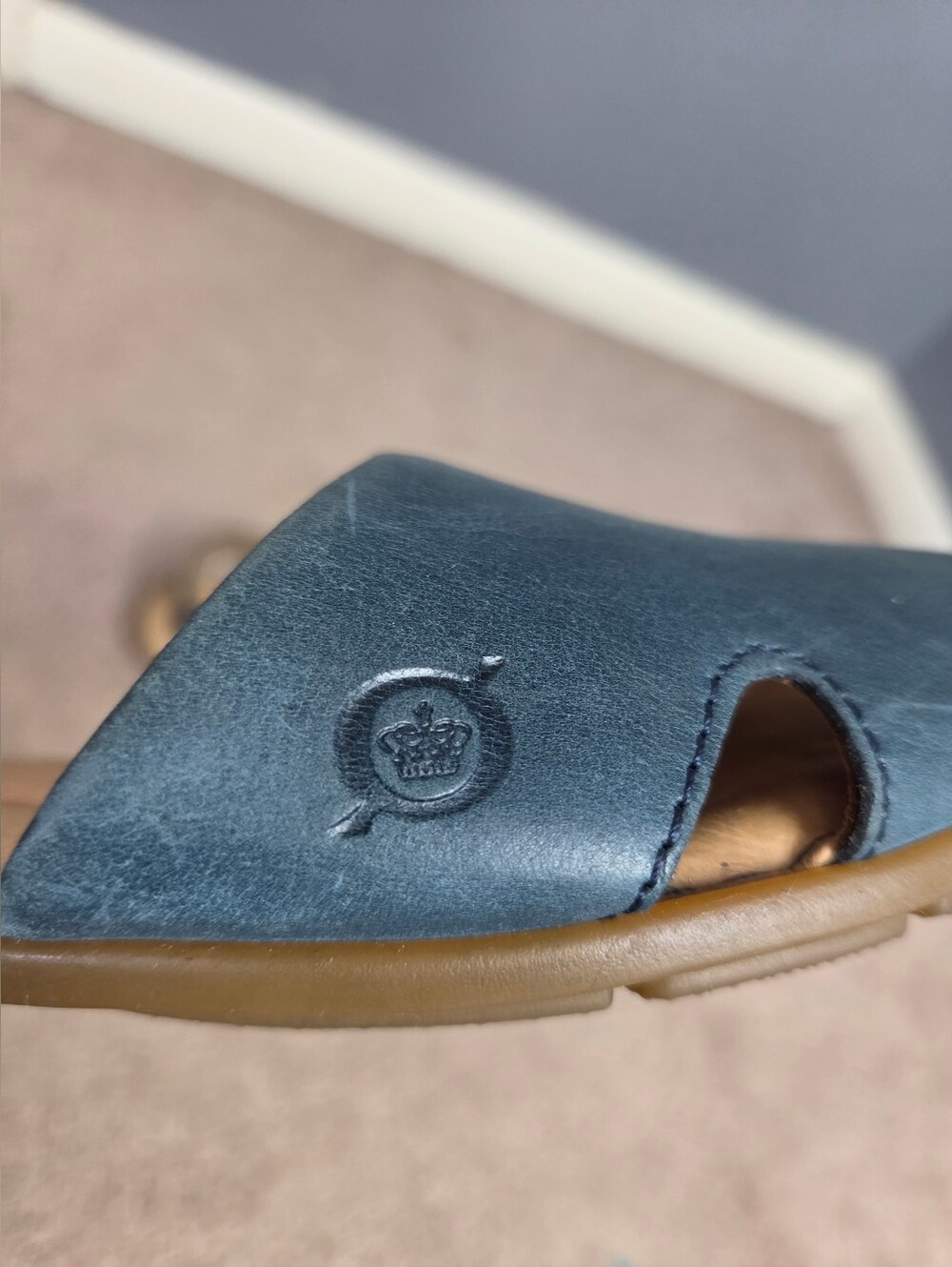 Born Teal Open-Toe Slingback Leather Mules - Picture 4 of 6